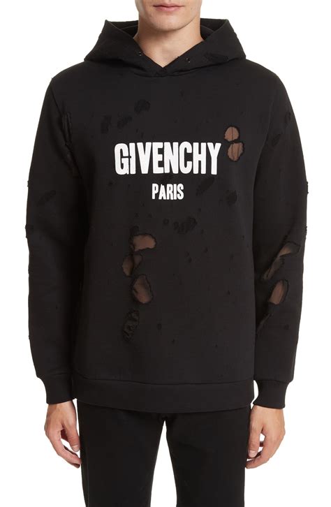 givenchy paris destroyed sweatshirt used|givenchy destroyed hoodie.